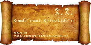 Komáromi Krisztián névjegykártya